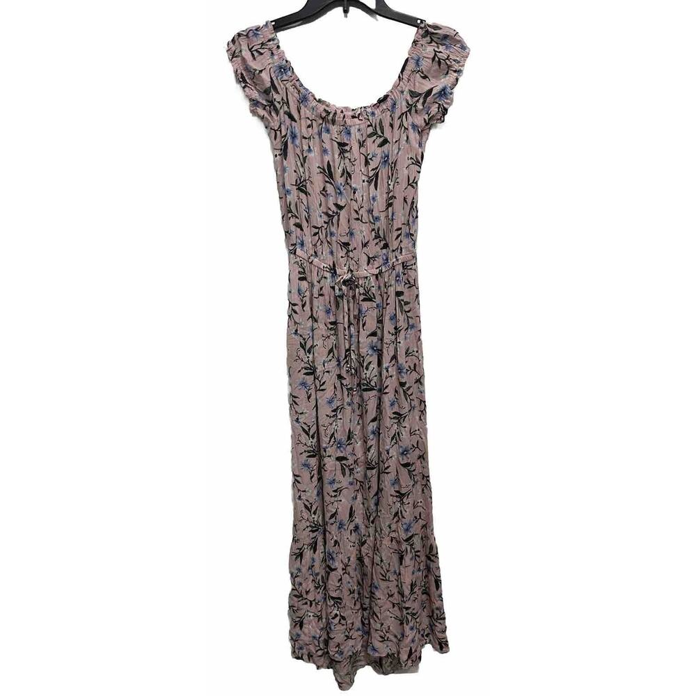 American Eagle Women's/Jr’s Pink Floral Midi Smocked Dress Size S Cottagecore